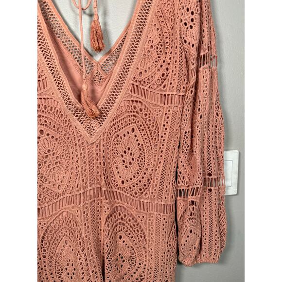 Jen’s Pirate Booty Jasmine Crochet Mini Dress in Clay Lace XS - Picture 6 of 11